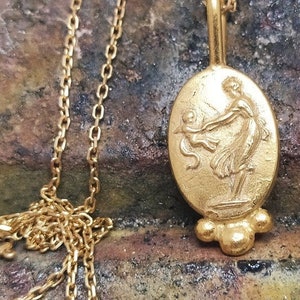 Mother and Child Ancient Greek Roman Figured Signet Necklace Silver Necklace  Silver Jewely  Dainty Gift  Ancient Necklace Artisan Necklace