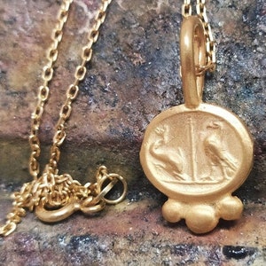 Pelican and Eagle Figured Signet Necklace Silver Necklace  Silver Jewely  Dainty Gift  Ancient Necklace Artisan Necklace