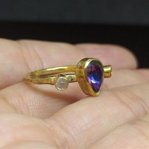 Mystic Topaz Ring Gemstone 925 Sterling Silver Dainty Ring Mothers Day Topaz Jewellery  Women Ring Gift For Her Ancient Ring Rings For Women