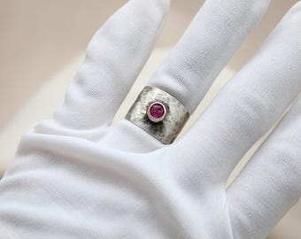 Men silver Ring Ruby Ring Solid Silver  925K Sterling Silver  Minimalist Ring  Handmade Authentic Ring  Personalized Gift Rings For Women