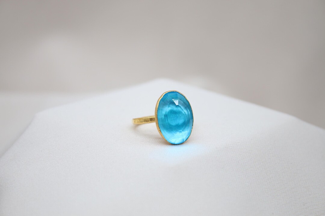 Blue Topaz Ring Stacking Dainty Ring Engagement Ring December ...