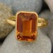 Citrine Ring 925K Sterling Silver Statement Ring Bridesmaid Gift Handmade 24K Gold Over Hammered Roman Art Ring