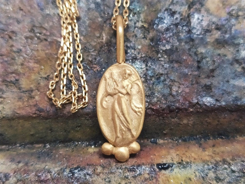 Eros Love God Figured Signet Necklace Hammered Silver Necklace  Silver Jewely  Dainty Gift  Ancient Necklace Mothers Gift Artisan Necklace