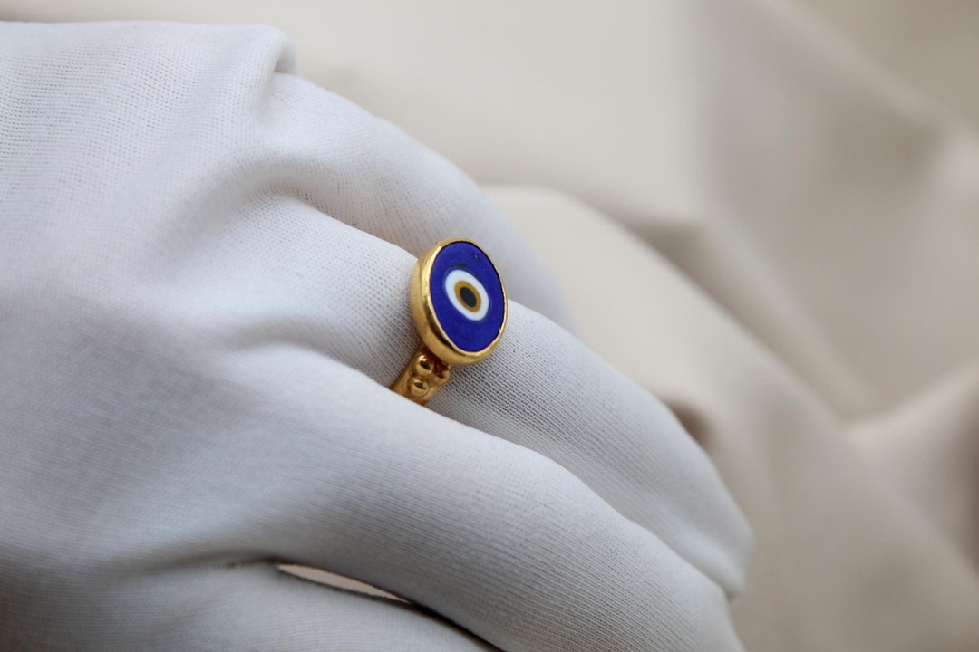 Silver Evil Eyes Ring