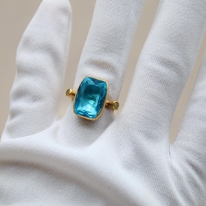 Special Cut Blue Topaz Silver Ring: A Unique Birthstone Ring for the Perfect Christmas Gift