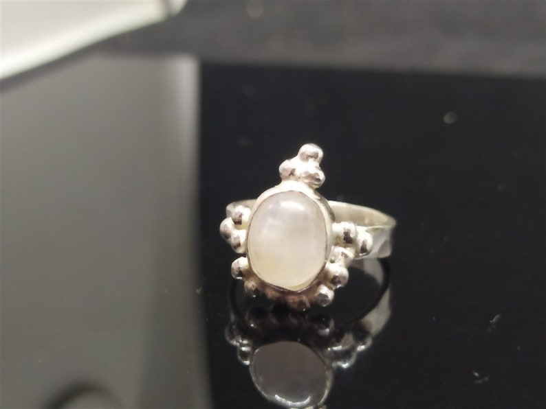 Moonstone Ring Solid Silver Minimalist Ring 925K Sterling Silver Ancient Roman Art Bridesmaid Gift Dainty Ring Gold Over Gold Vermeil