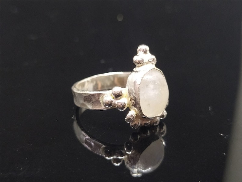 Moonstone Ring Solid Silver Minimalist Ring 925K Sterling Silver Ancient Roman Art Bridesmaid Gift Dainty Ring Gold Over Gold Vermeil