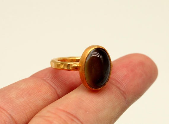 Mood Ring, Handmade Emotion Feeling Gemstone Ring, 925 Sterling Silver Gold Plated Ring Color Changing Ring Unique Gift For Her Mother’s Day