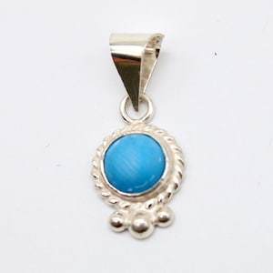 Turquoise Silver Pendant Handmade Jewelry