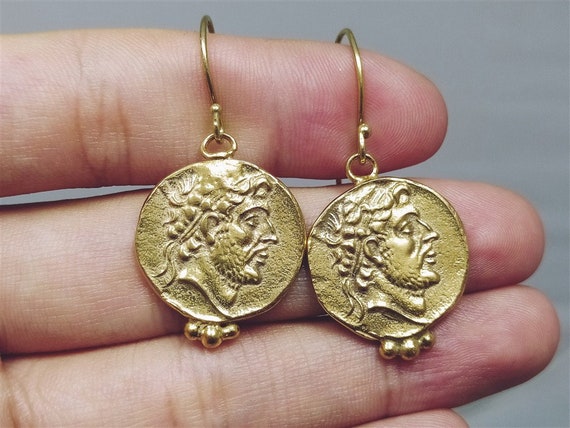 Antique Roman Bronze Coin Earrings Sterling Silver Antique Roman Bronze Coin Earrings Sterling Silver
