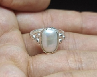 Handmade Sterling Silver Freshwater Pearl Ring, Customizable