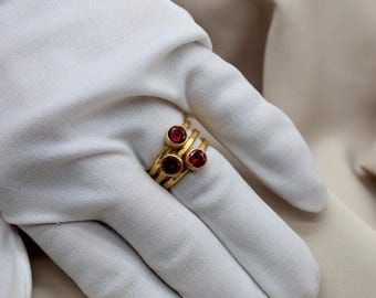 Ruby Silver Stacking Rings, Handmade Jewelry