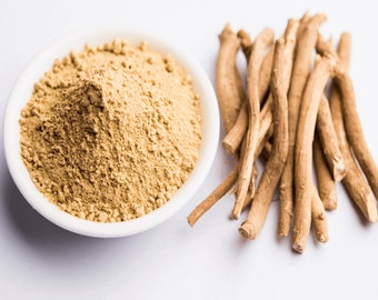 Organic Ashwagandha Root Powder & Whole Root , Raw Superfood, Boosts Sleep and Energy, Withania Somnifera