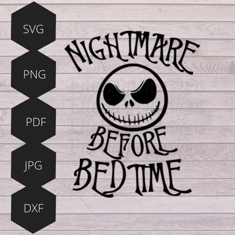 Download Nightmare Before Bedtime baby bib SVG PDF Png Pdf Dxf | Etsy