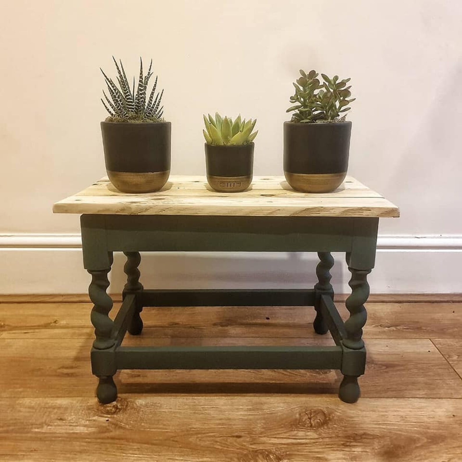 Sold Bespoke Rustic Stool Plant Stand Etsy