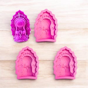 3 molde de silicone virgem 3d resina vela artesanato virgem dos desenhos animados virgem maria guadalupe molde de silicone virgem mini religioso