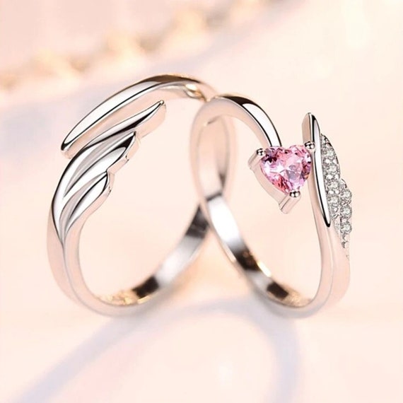 Matching Couple Ring Set Promise Rings Engagement Rings Gift for