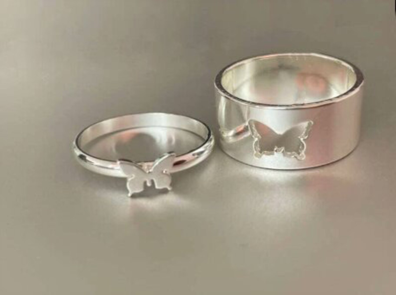 Couple Rings Butterfly Matching Rings For Women Men Promise Etsy