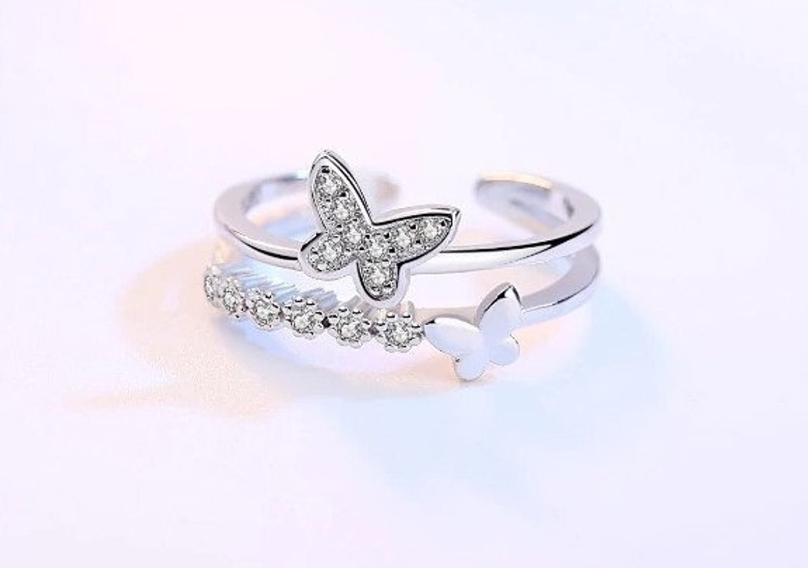 925 silver Couple Rings Butterfly Matching Rings For Women Men Etsy