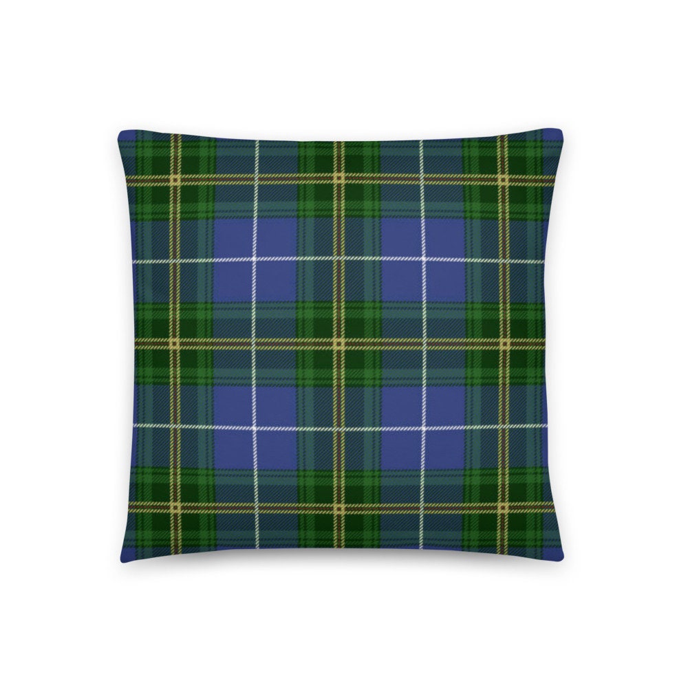 Blue and Green Plaid Couch Accent Pillow18inx18in Living Etsy