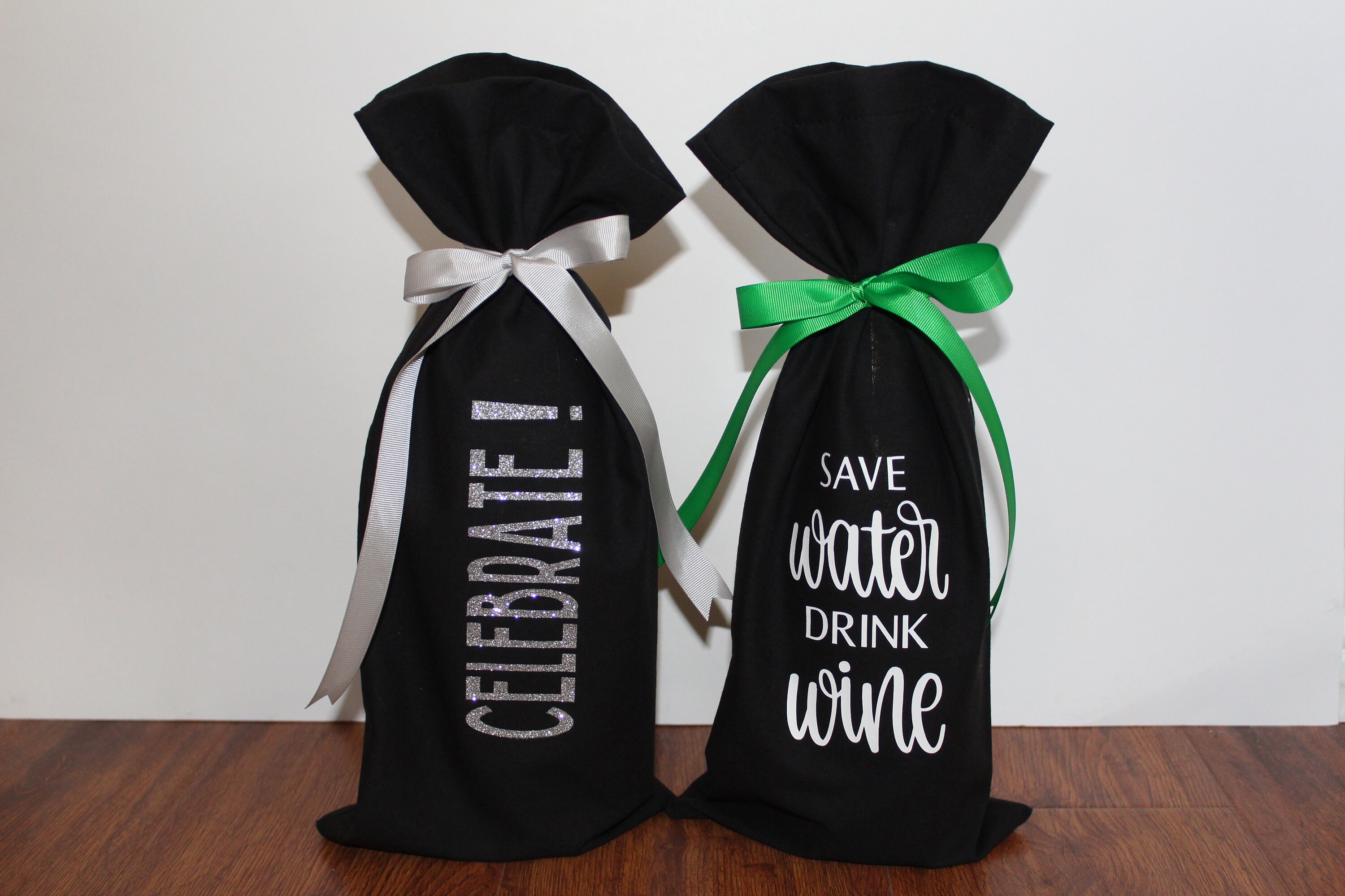 Wine gift bags reusable cotton handmade personalized wine Etsy Italia