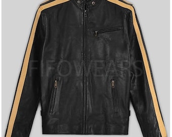 Sophisticated Rebellion: A Masterpiece of Luxury Leather Craftsmanship - The Ultimate Men&#39;s Biker Jacket