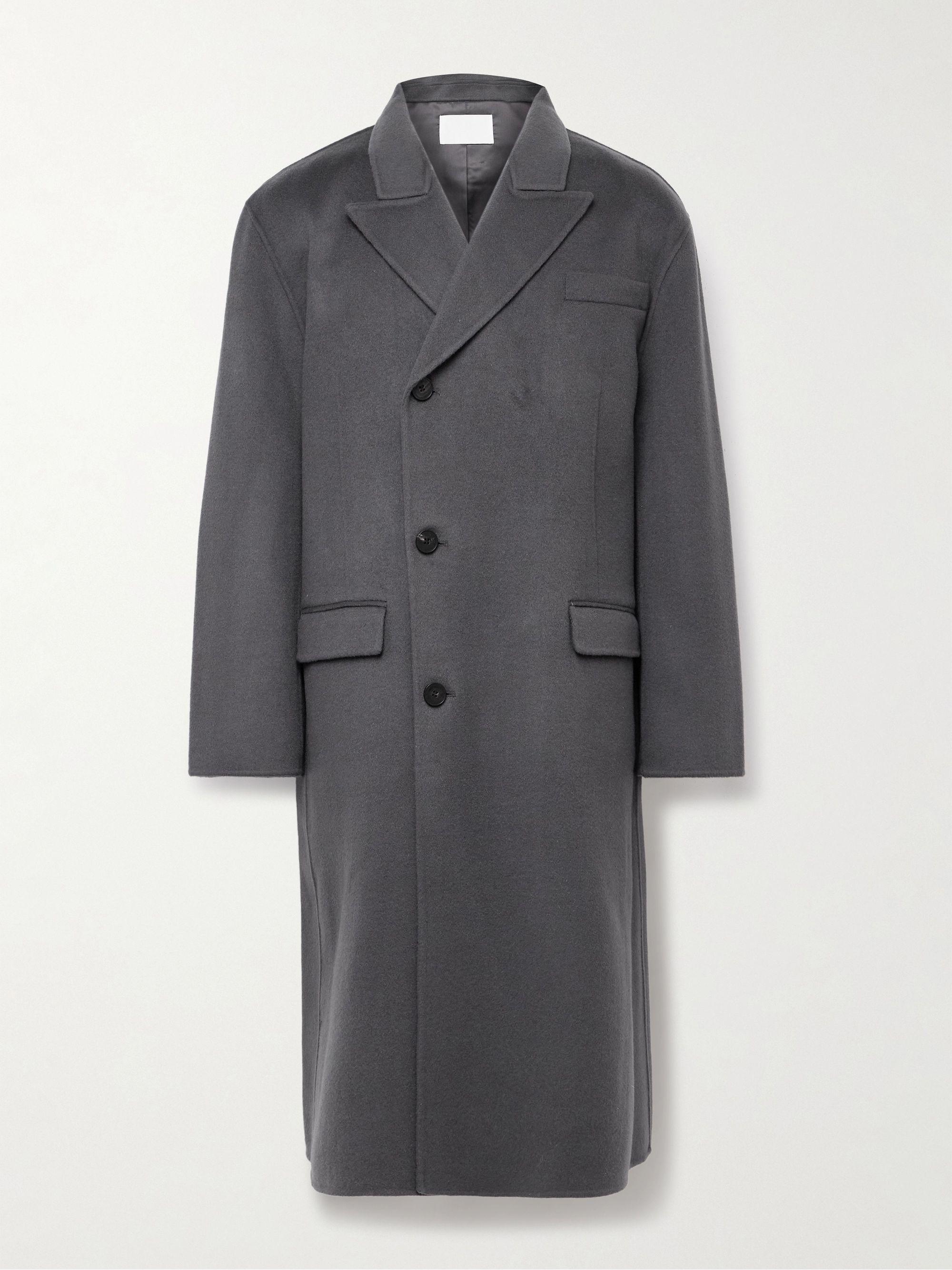 Men's slim woolen coat with stand collar