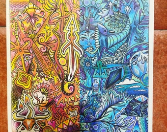 Psychedelic Handmade Sheet - Etsy