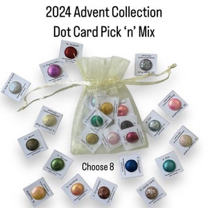 Colección de adviento de colores Reneeissance 2024, tarjeta de puntos para elegir y mezclar, bolsa de sorpresas de acuarela metálica vegana hecha a mano