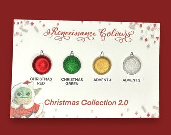 Christmas Collection 2.0 dot card chrome vegan metallic handmade watercolor red green gold white