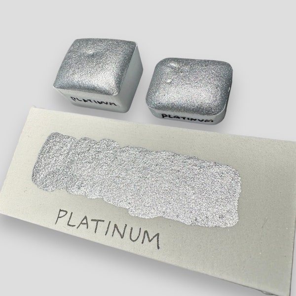 Platinum Chromepop silver chrome vegan metallic handmade watercolor quarter pan or half pan