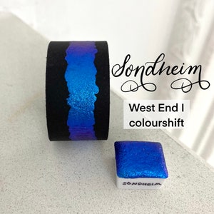 Sondheim colorshift vegan handmade watercolor West End I calligraphy ink hand lettering half pan or quarter pan