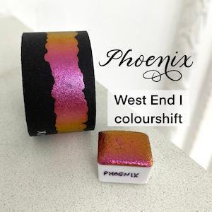 Phoenix colorshift vegan handmade watercolor West End I calligraphy ink hand lettering half pan or quarter pan