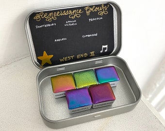 West End II colorshift supershift vegan handmade watercolor tin calligraphy ink hand lettering half pans