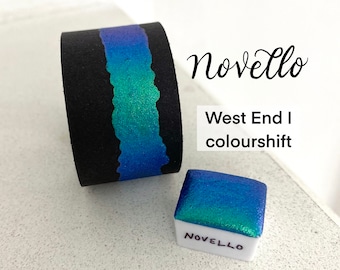 Tinta de acuarela vegana hecha a mano Novello Colorshift West End I para caligrafía, letras a mano, media pastilla o cuarto de pastilla