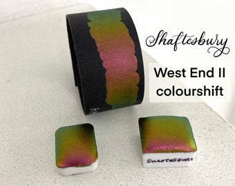 Shaftesbury colorshift vegan handmade watercolor West End II calligraphy ink hand lettering quarter pan or half pan