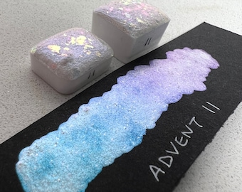 Tinta de acuarela iridiscente vegana metálica hecha a mano con brillo y cambio de color para caligrafía y rotulación a mano (11 unidades, 1/4 o 1/2 unidad).