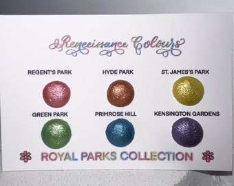 Royal Parks holographic pastel vegan handmade watercolor dot card