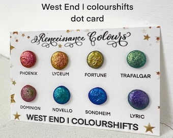 West End I colorshift vegan handmade watercolor dot card