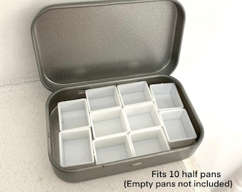 Empty small watercolor tin fits up to 10 half pans