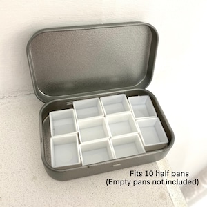 Empty small watercolor tin fits up to 10 half pans