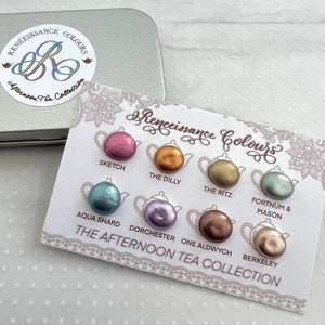 Afternoon Tea Collection vegan handgemaakte aquarel stippenkaart pastel chroom metallic
