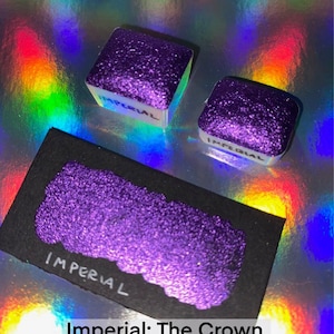 Imperial Kronjuwelen lila Chrom metallisch Vegan Handgefertigt Aquarell Kalligraphie Tinte Handlettering viertel oder halben Topf