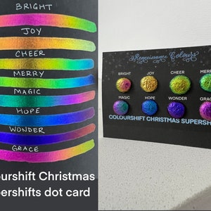 Colorshift Christmas Supershifts dot card extra scintillante fatto a mano vegano acquerello Colourshift Countdown to Christmas 2022