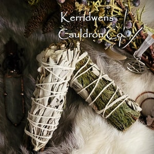 Cedar Sage Bundle, Smudge Bundle, Ritual Incense, Cleansing, Pagan, Wiccan, Smudge Stick, Metaphysical Herbs, Herbal Incense, Witchcraft,