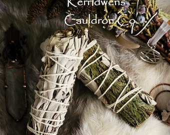 Cedar Sage Bundle, Smudge Bundle, Ritual Incense, Cleansing, Pagan, Wiccan, Smudge Stick, Metaphysical Herbs, Herbal Incense, Witchcraft,