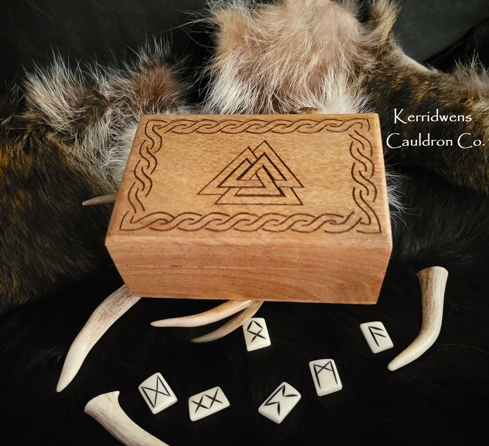Viking Valknut Box, Celtic Knot, Runes Box, Pagan, Jewelry Box, Ogham ...