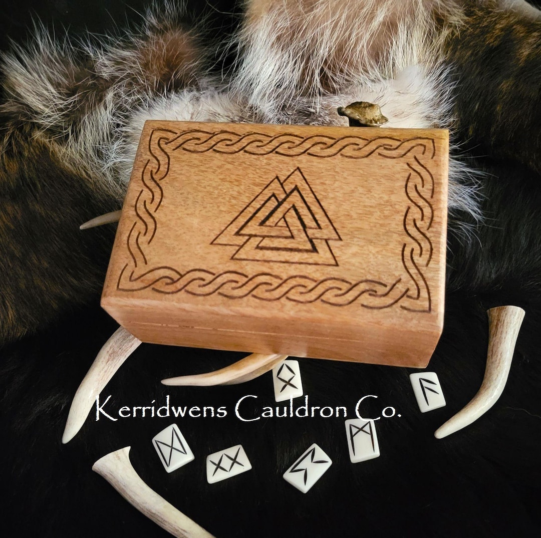 Viking Valknut Box, Celtic Knot, Runes Box, Pagan, Jewelry Box, Ogham ...