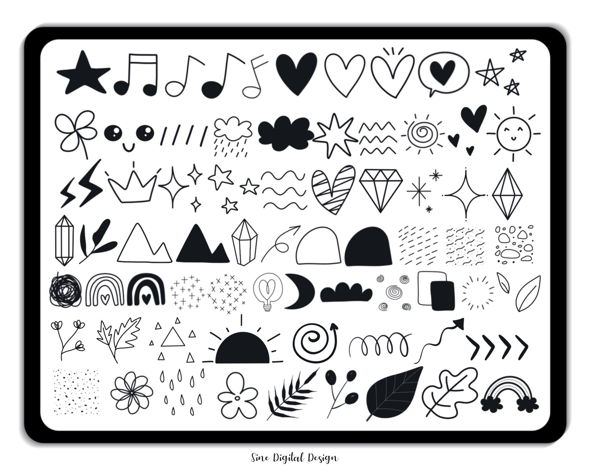 70 Doodle Stamp Brushes Procreate Stamp Pack Doodle Brush Etsy UK