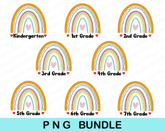 8 Png Bundle Grade Level School Rainbow Sublimation Png Etsy 8 Png Bundle Grade Level School Rainbow Sublimation Png Etsy